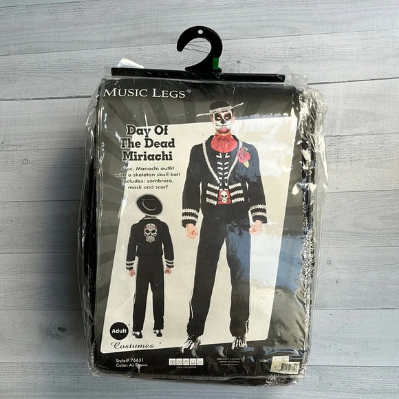 Men’s Day of the Dead Mariachi Halloween Costume L - Picture 2 of 8